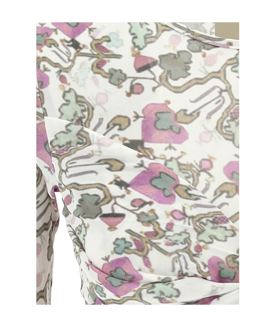Isabel Marant Graphic-print Cropped Top In White