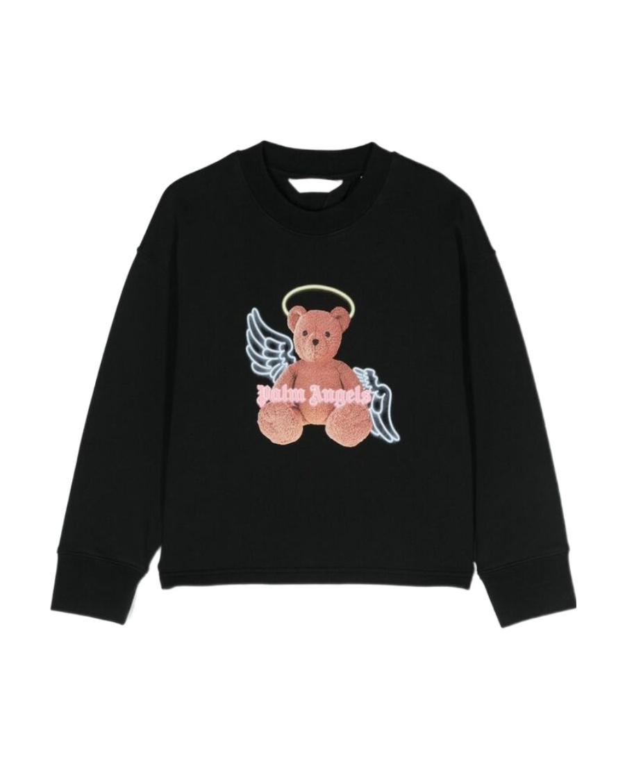Palm Angels Bear Angel Open-back Sweatshirt In Black