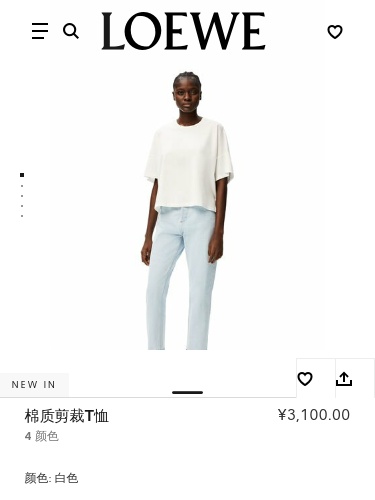 Loewe Short Oversize Anagram T-shirt In Cotton In White