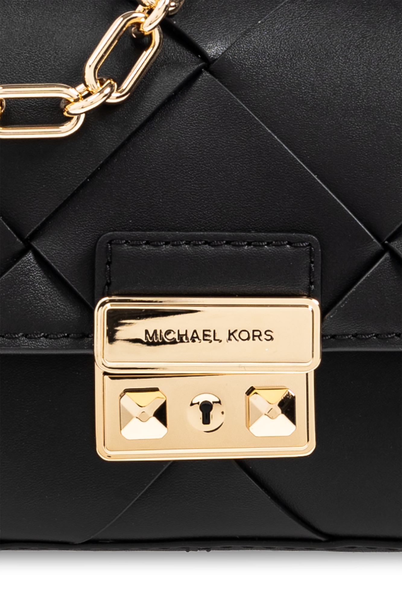 Shop Michael Michael Kors Chain-link Shoulder Bag In Black