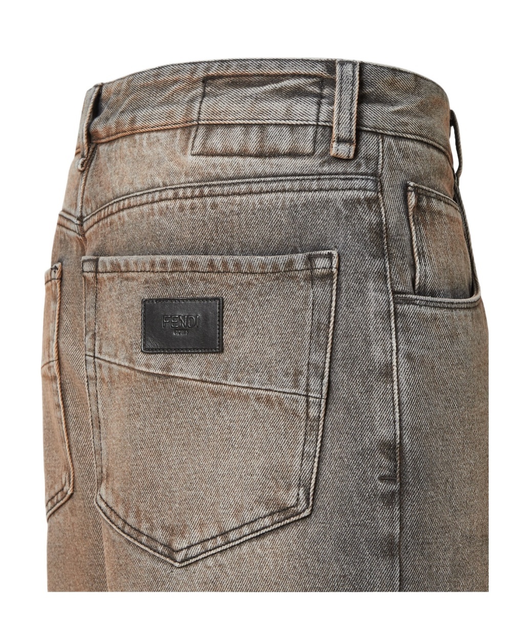 Fendi Gray Overdyed Jeans In Multi