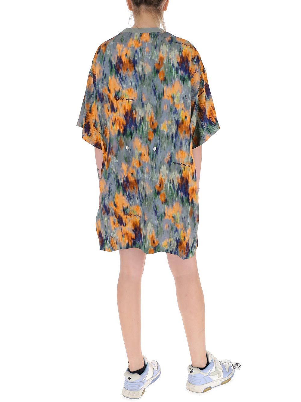 Off-white Romantic T-shirt Dress In Multicolor