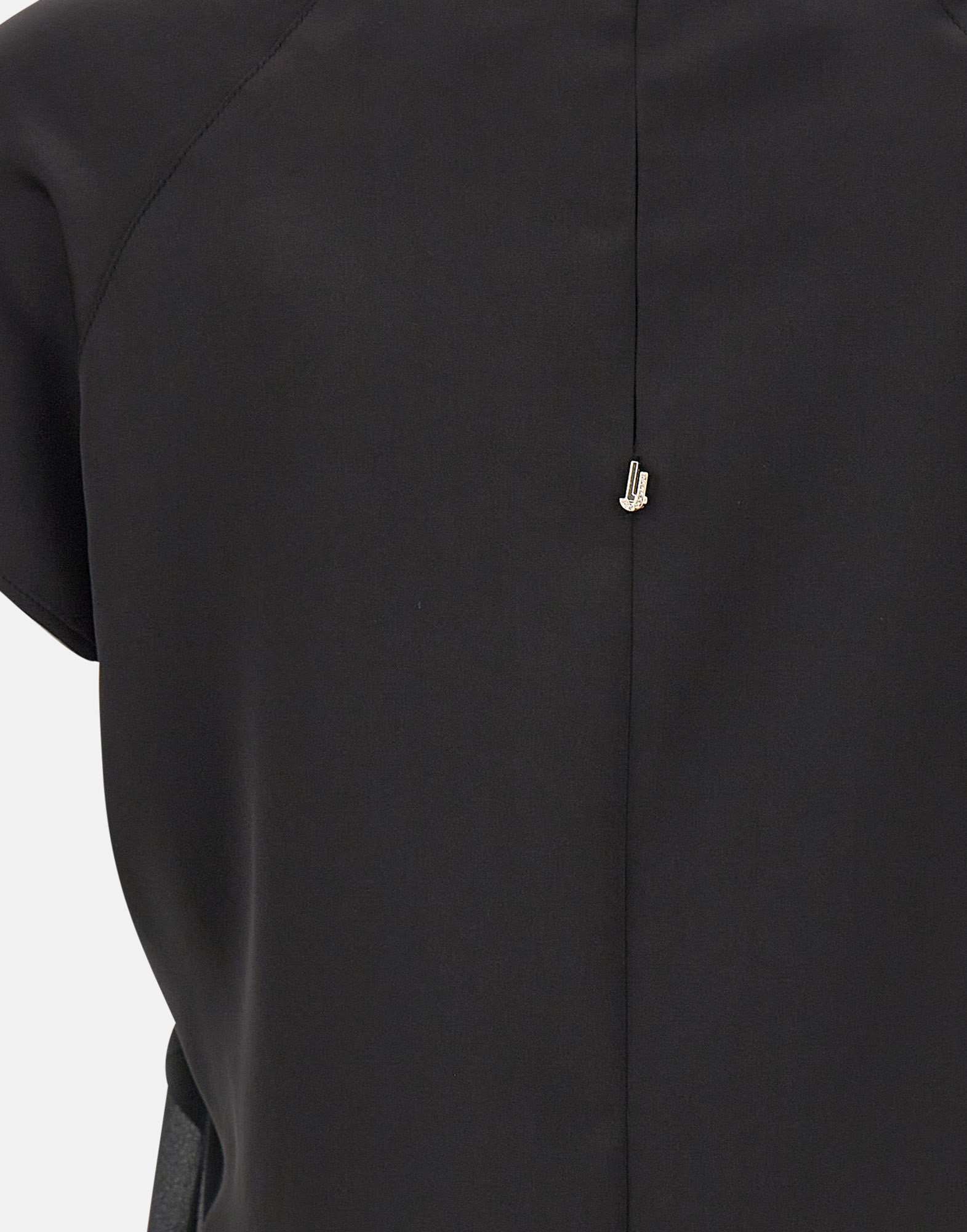Liu •jo Satin Short-sleeve Top In Black