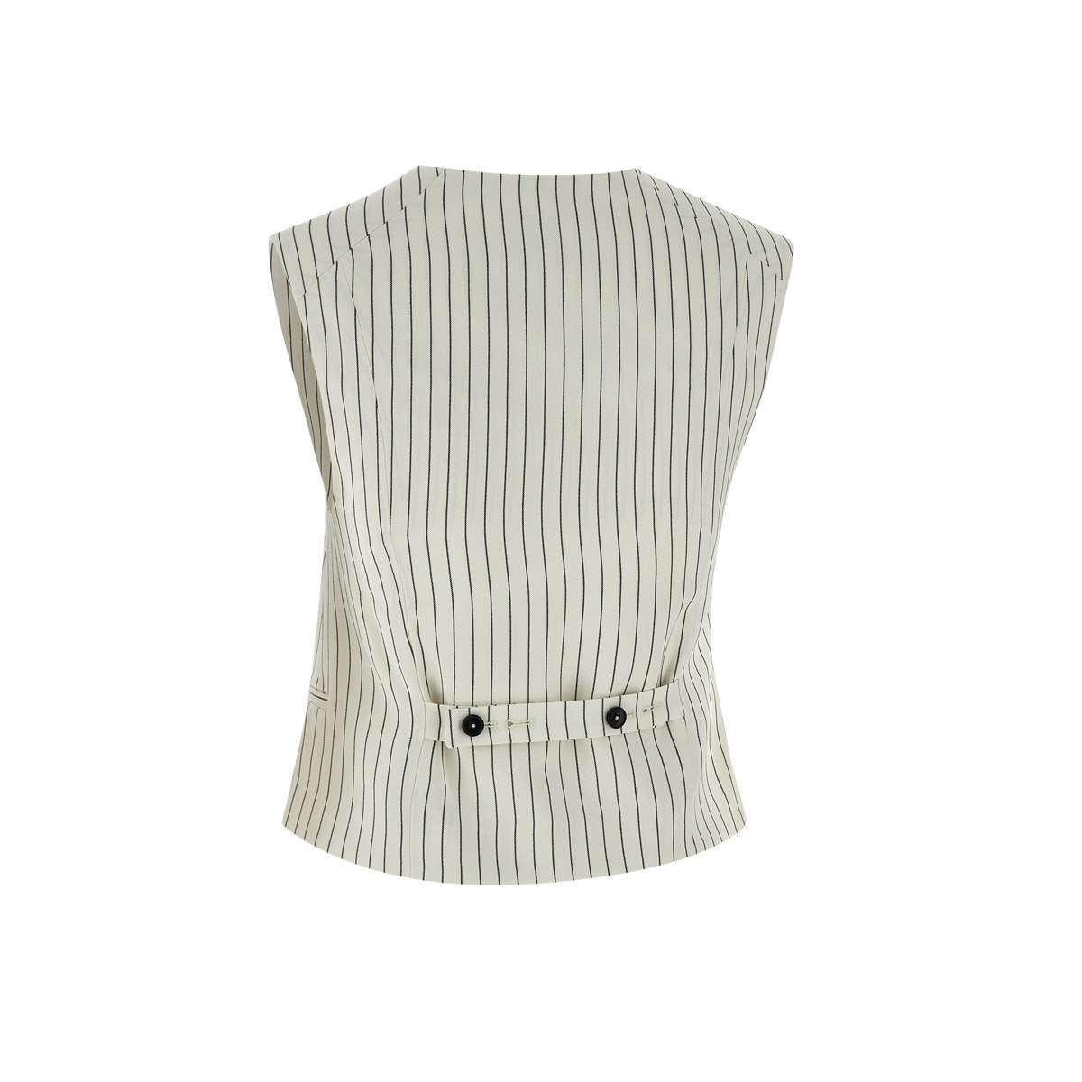 Loulou Studio Vest Adjustable Back Strap Front Pockets In White
