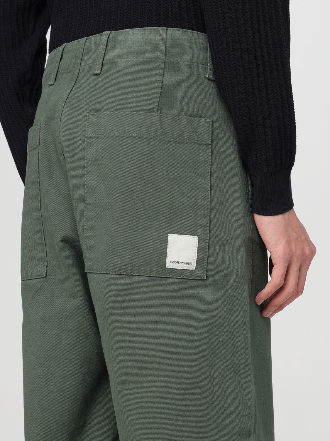 Emporio Armani Belt Loop Casual Pants In Black