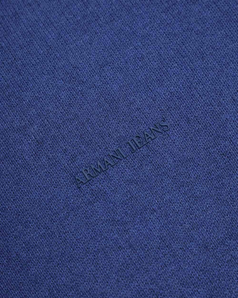 Armani Jeans Round Neck Patch Pullover In Blue