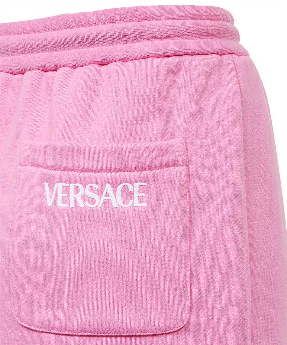 Versace Logo-print Cotton Miniskirt In Pink