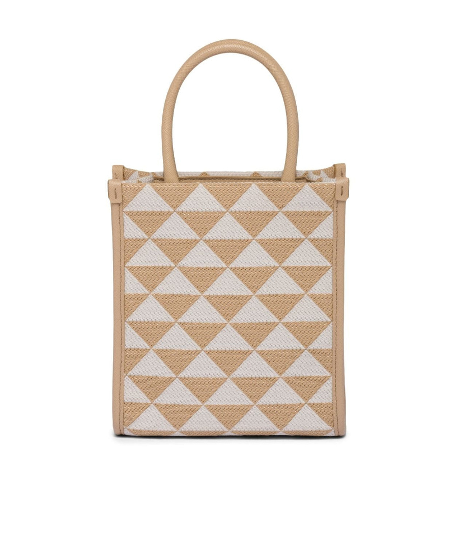 Prada Logo Handbag In Nude