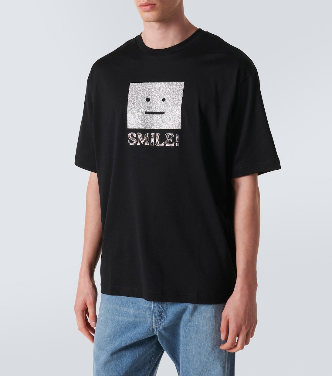 Acne Studios Face Smile Oversize T-shirt In Black