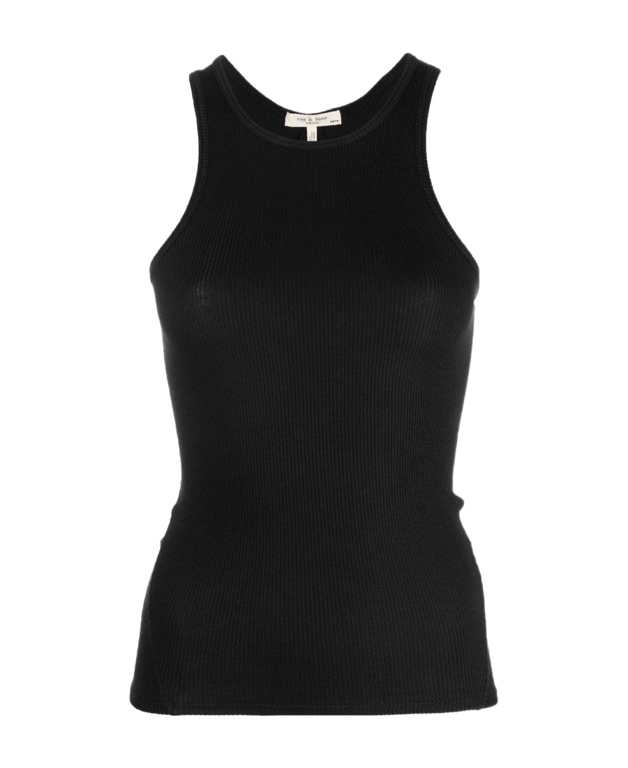 Rag & Bone Round Collar Sleeveless Vest In Black