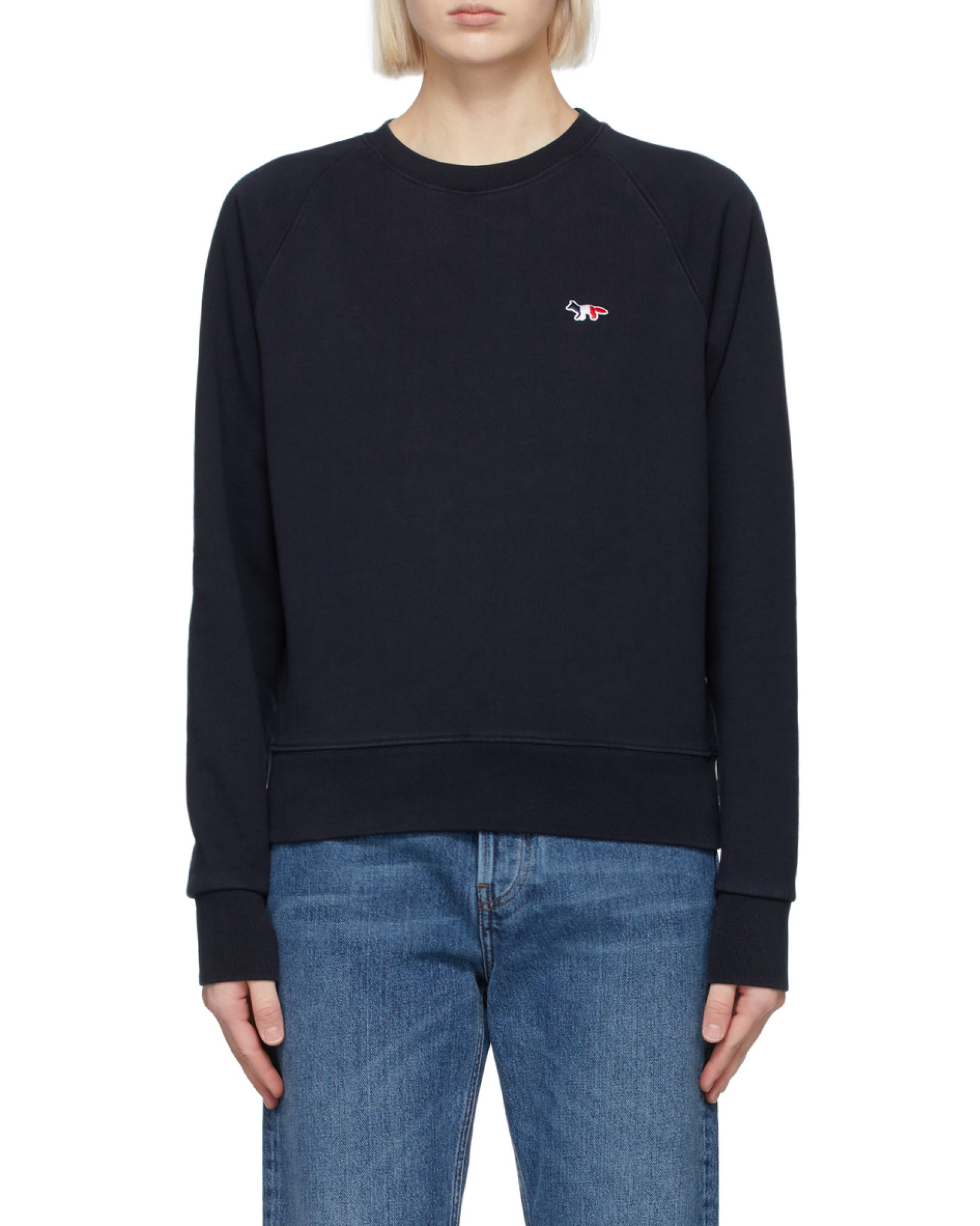 MAISON KITSUNÉ LOGO ROUND-NECK SWEATER