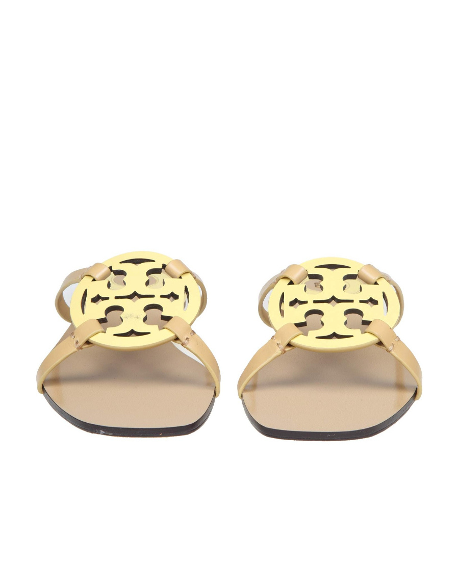 Tory Burch Flat Logo Sandals In Nude
