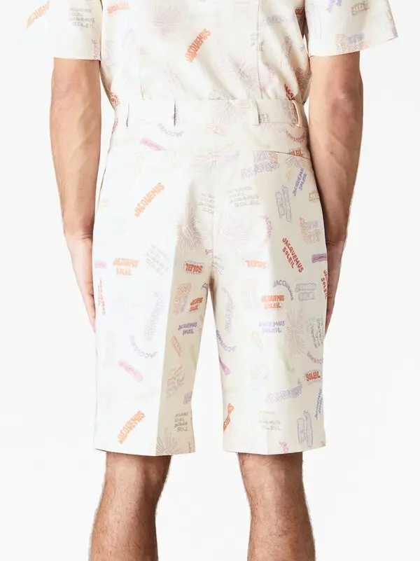 Jacquemus Belt Loop Logo Shorts In White