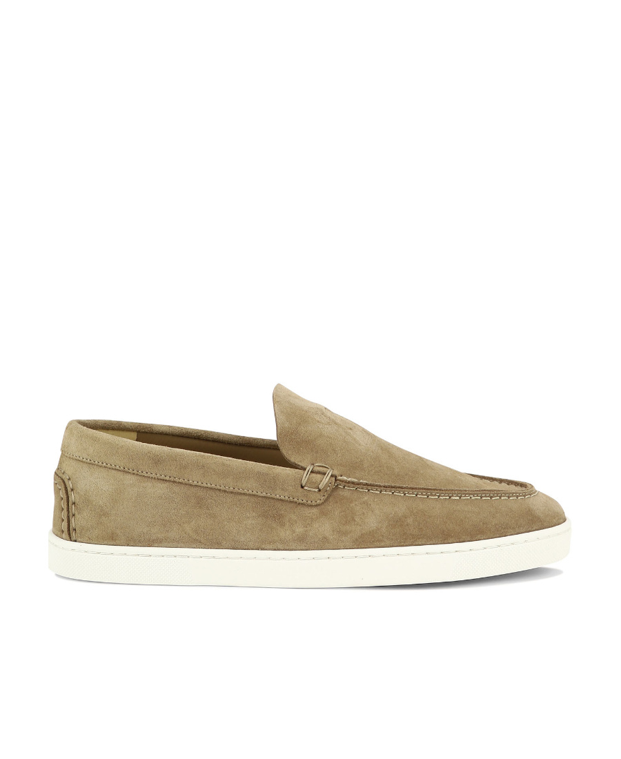 Christian Louboutin Round-toe Suede Loafers In Green