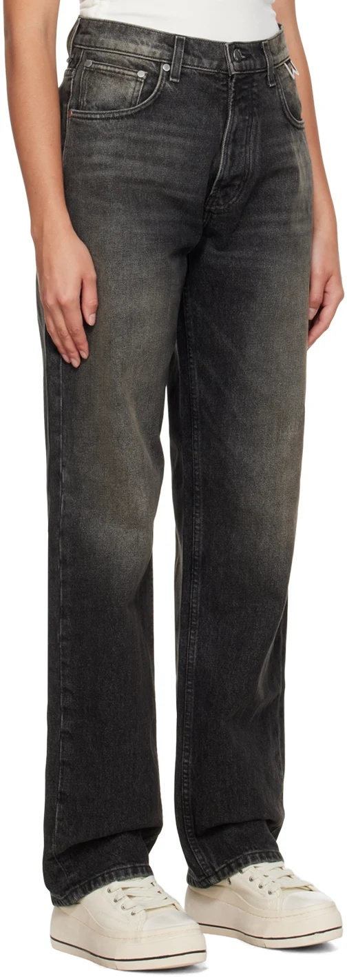 Rhude Wide-leg Denim Trousers In Black