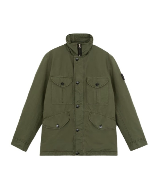 Stone Island Long-sleeved Casual Jacket In Green