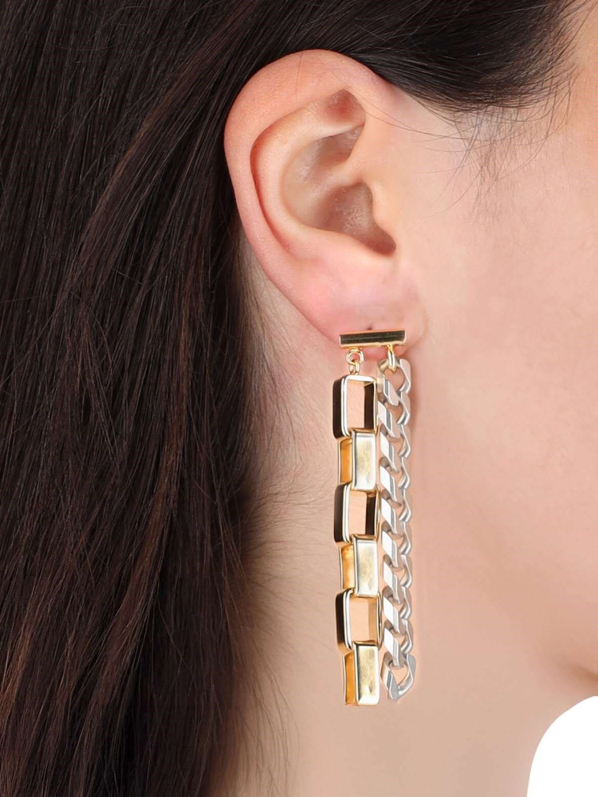 Mm6 Maison Margiela Chain-link Dangle Earrings In Gray