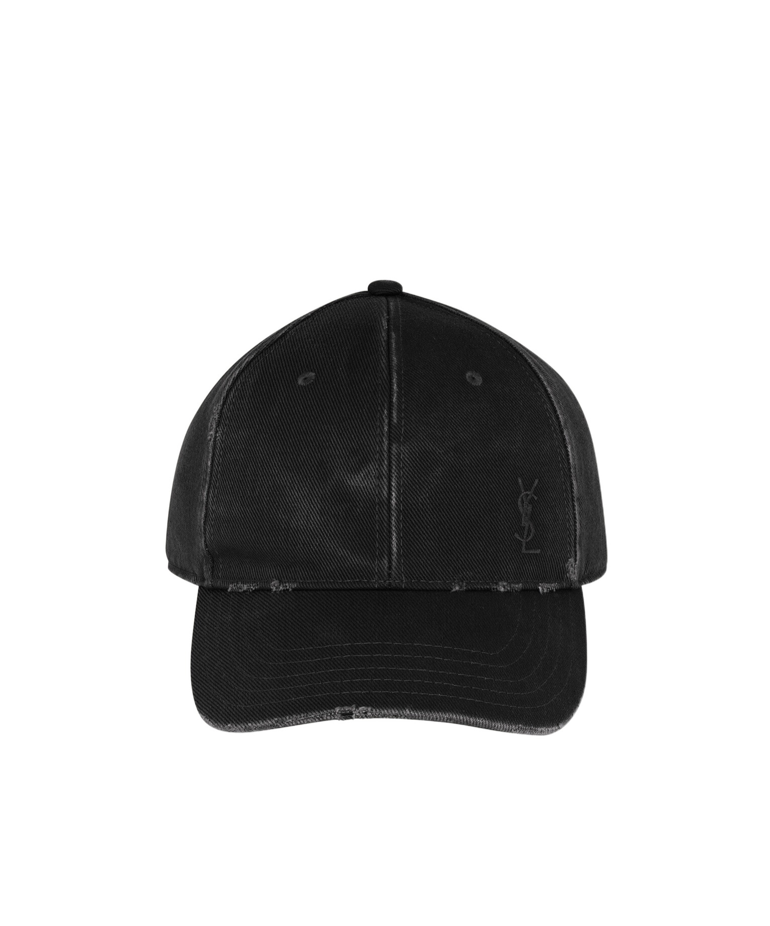Saint Laurent Cassandre Logo Embroidered Baseball Cap In Black