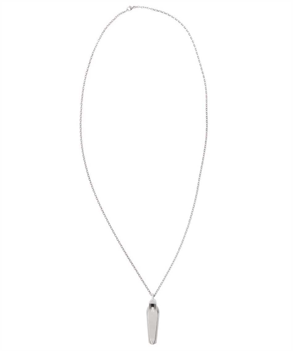 Rick Owens Logo-engraved Sarcophagus Charm Necklace In White