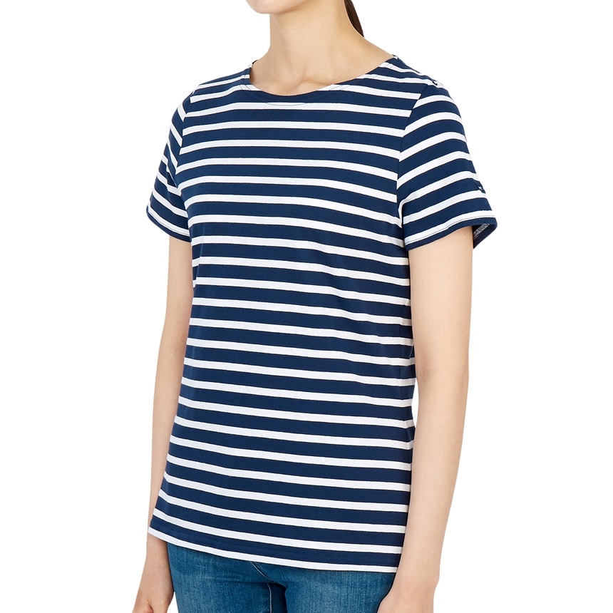Saint James Striped Graphic T-shirt In Blue