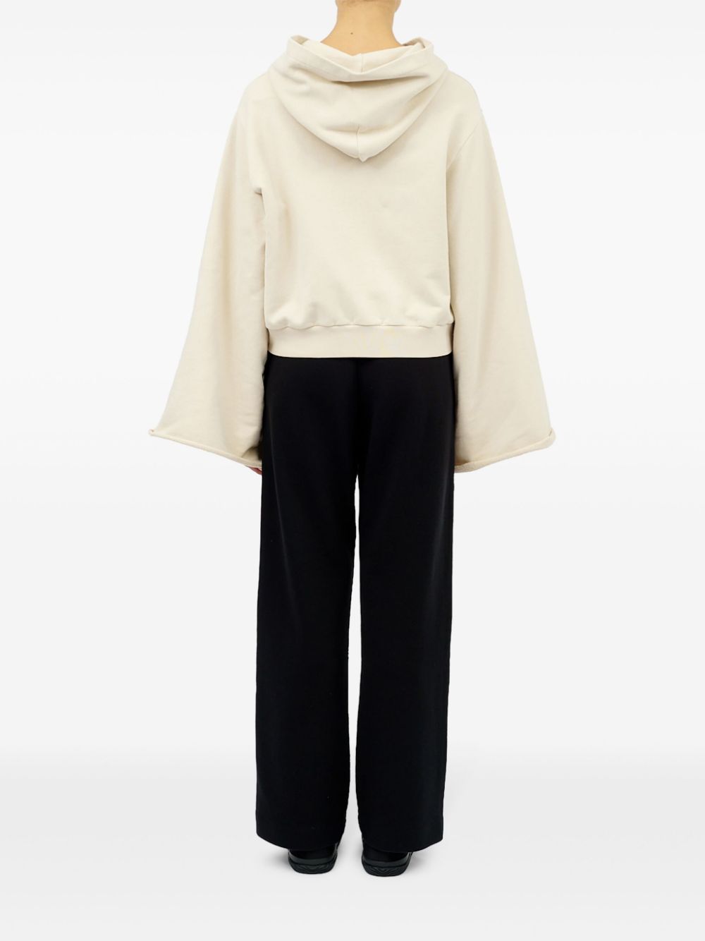 Shop Mm6 Maison Margiela Drop-shoulder Hooded Sweatshirt In White
