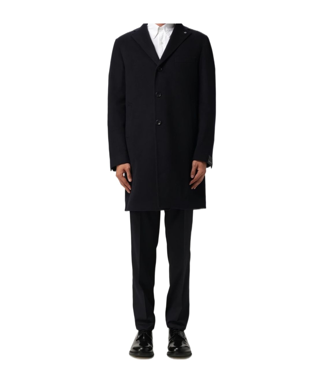Tagliatore Long-sleeved Coat In Black
