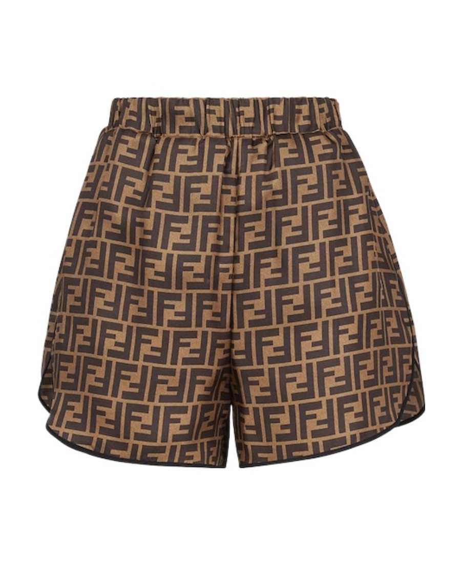 Fendi Ff Pattern Silk Pajama Set In Black