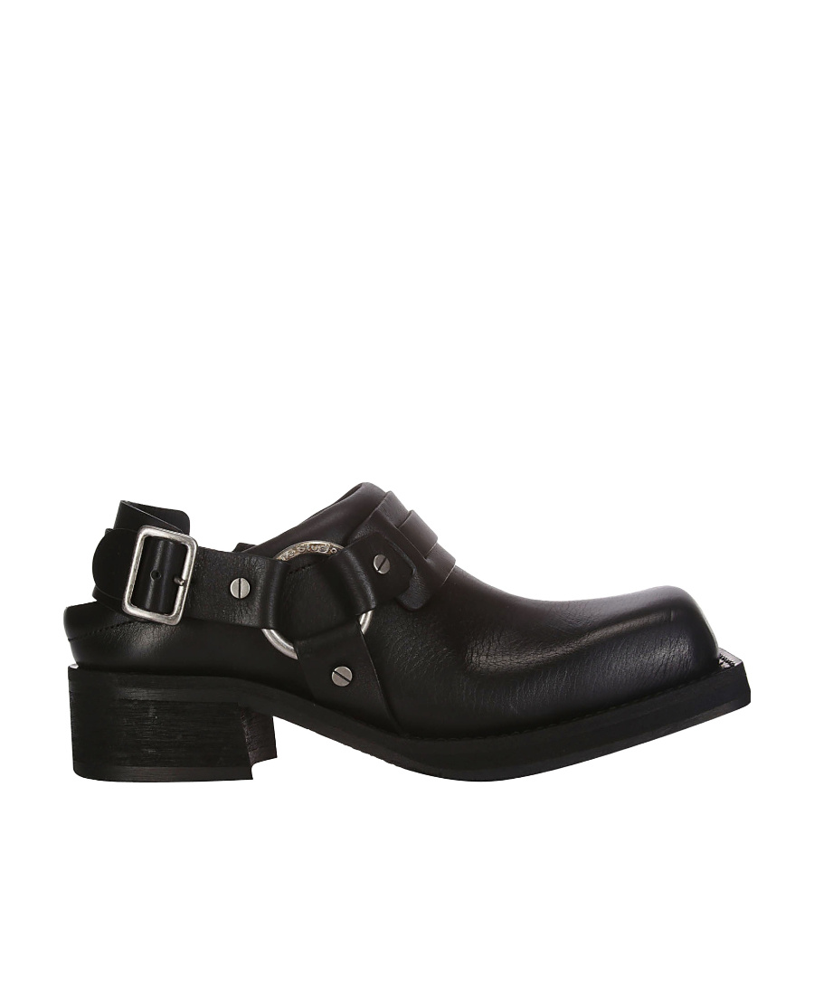 Acne Studios Black Buckle Loafers In Black