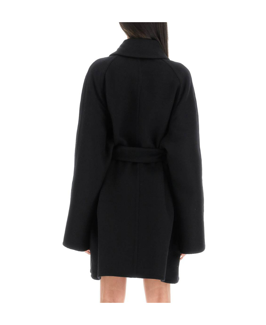 Givenchy Zipped Tie-waisted Coat In Black