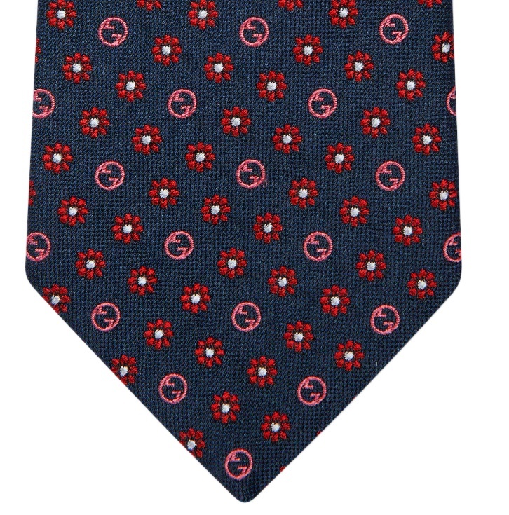 Gucci Silk Jacquard Tie In Blue