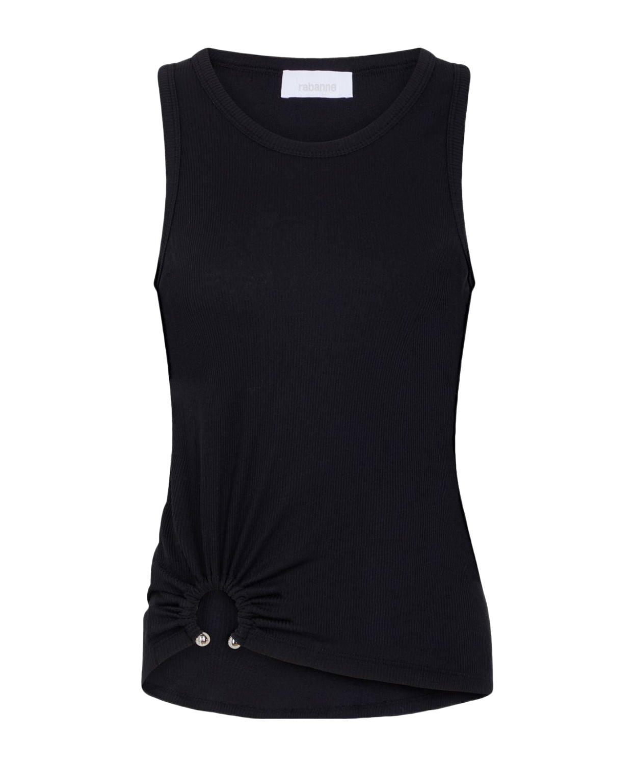 Shop Rabanne Asymmetric Gathered-detail Tank Top In Black