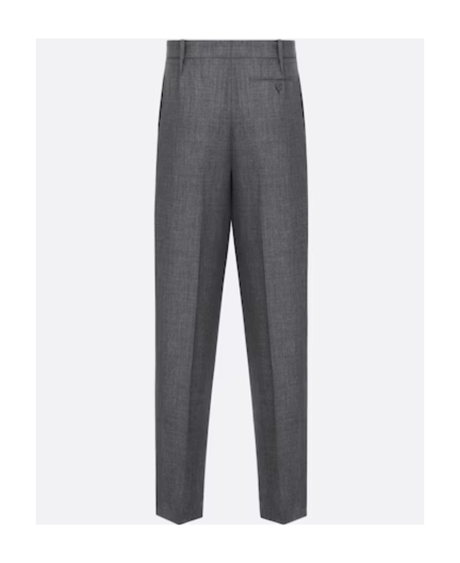 Dior Homme Straight-leg Pleated Pants In Gray
