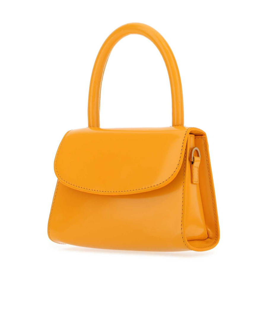 By Far Orange Leather Mini Handbag