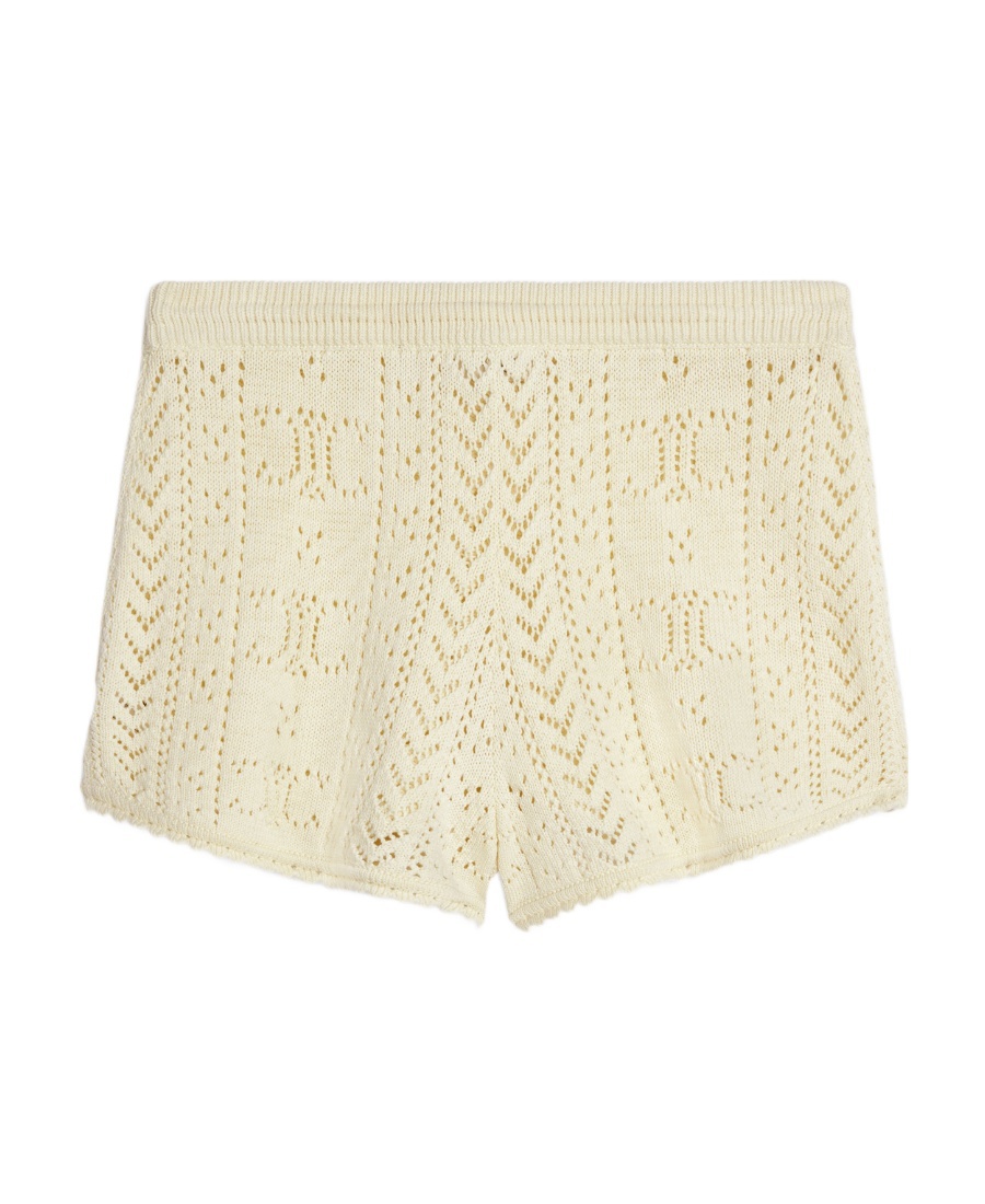 Celine Pull Rope Elastic Waist Shorts In Nude