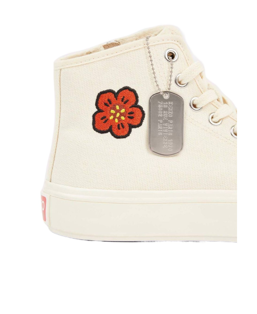 Kenzo High-top Canvas Sneakers In White