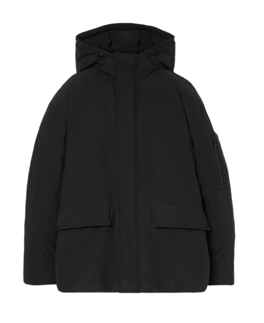 Burberry Ekd Hooded Down Jacket In Black