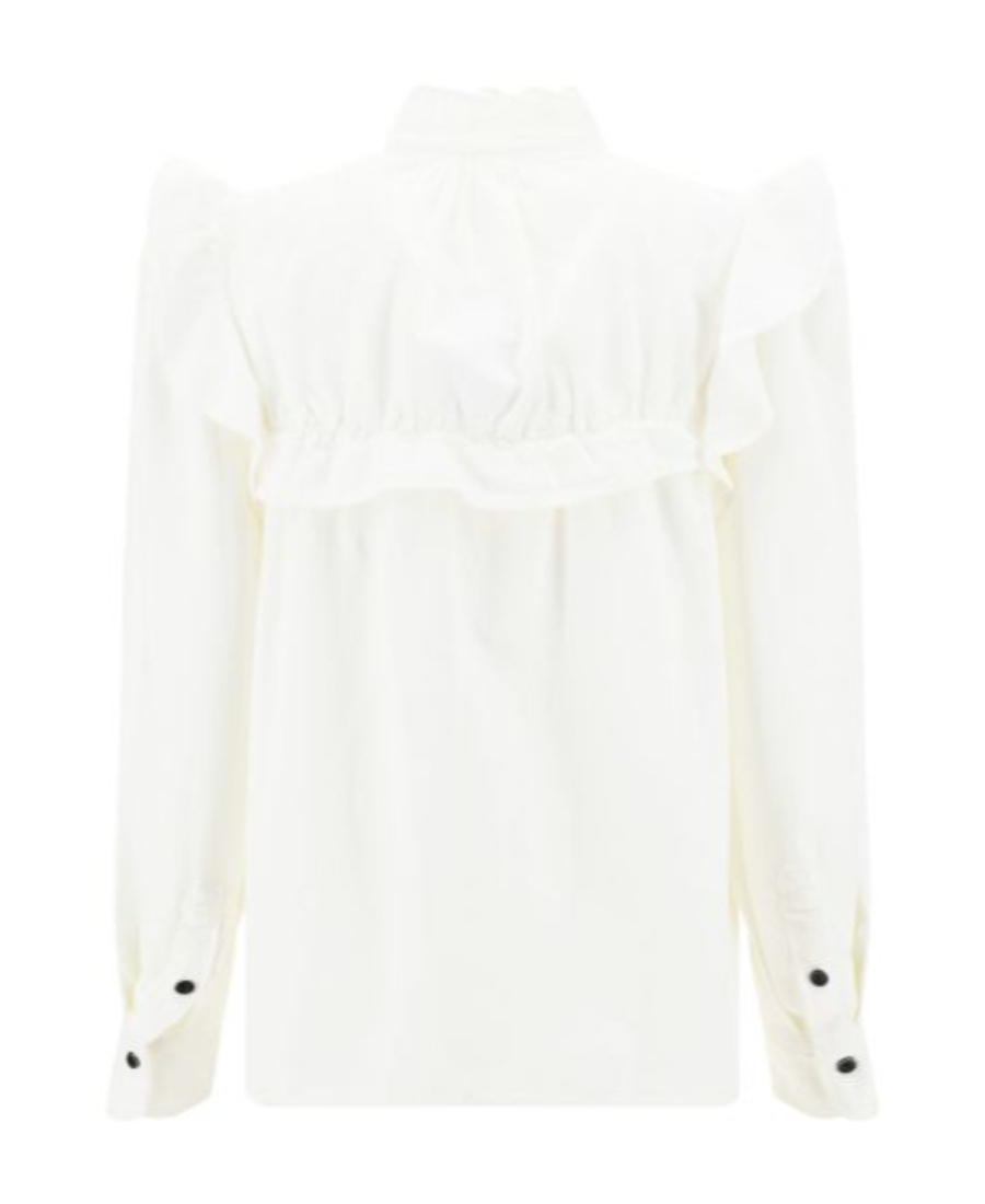 ISABEL MARANT ÉTOILE FRILLED-COLLAR LONG-SLEEVE BLOUSE