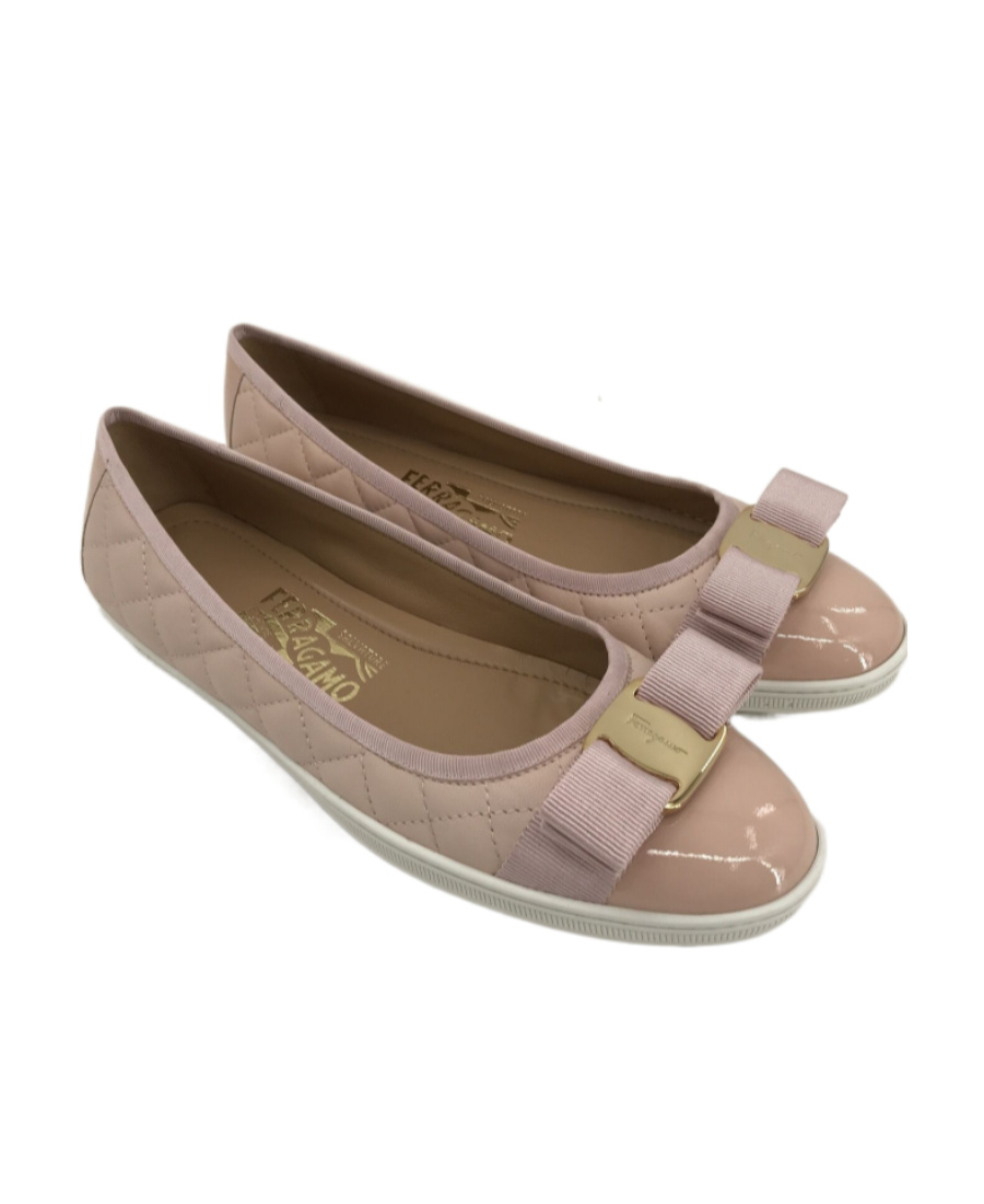 Ferragamo Logo Flat Shoes In Brown