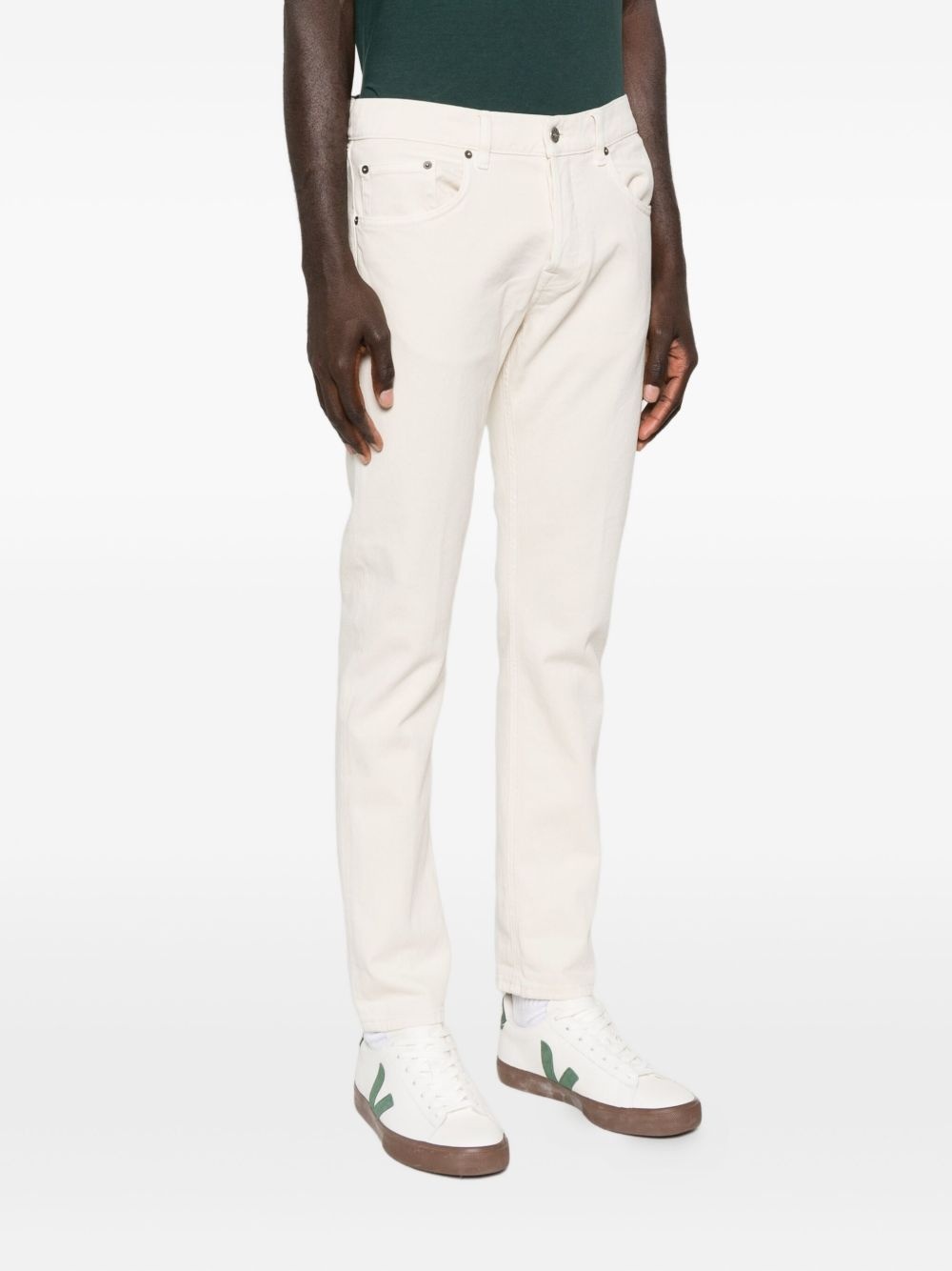Dondup Classic Straight-leg Beige Jeans With In White