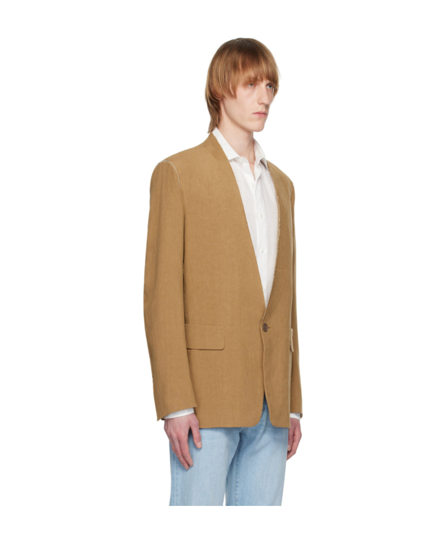 Shop Zegna Logo Suit Jacket In Brown