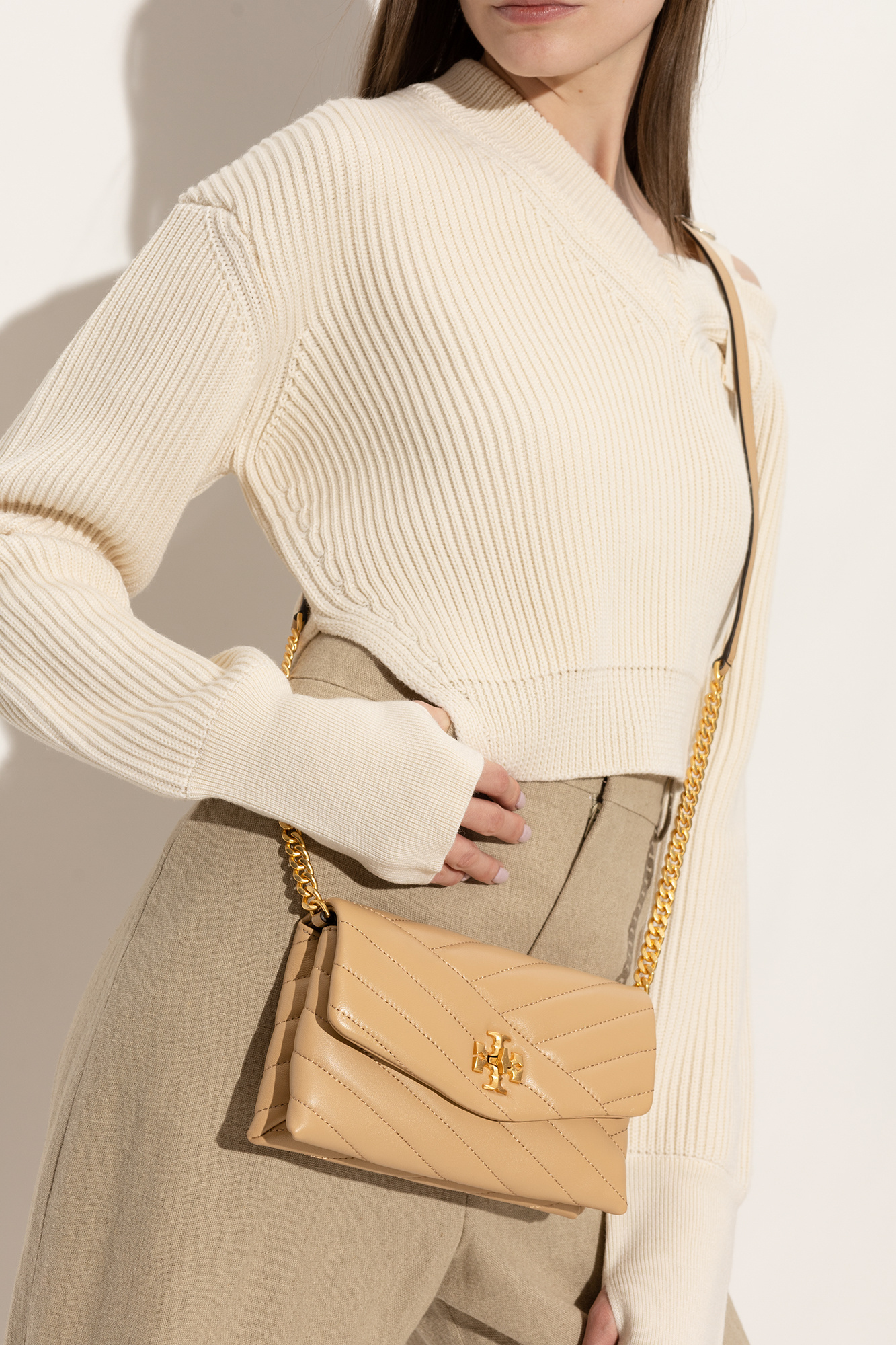 TORY BURCH KIRA QUILTED LEATHER CROSSBODY  BAG