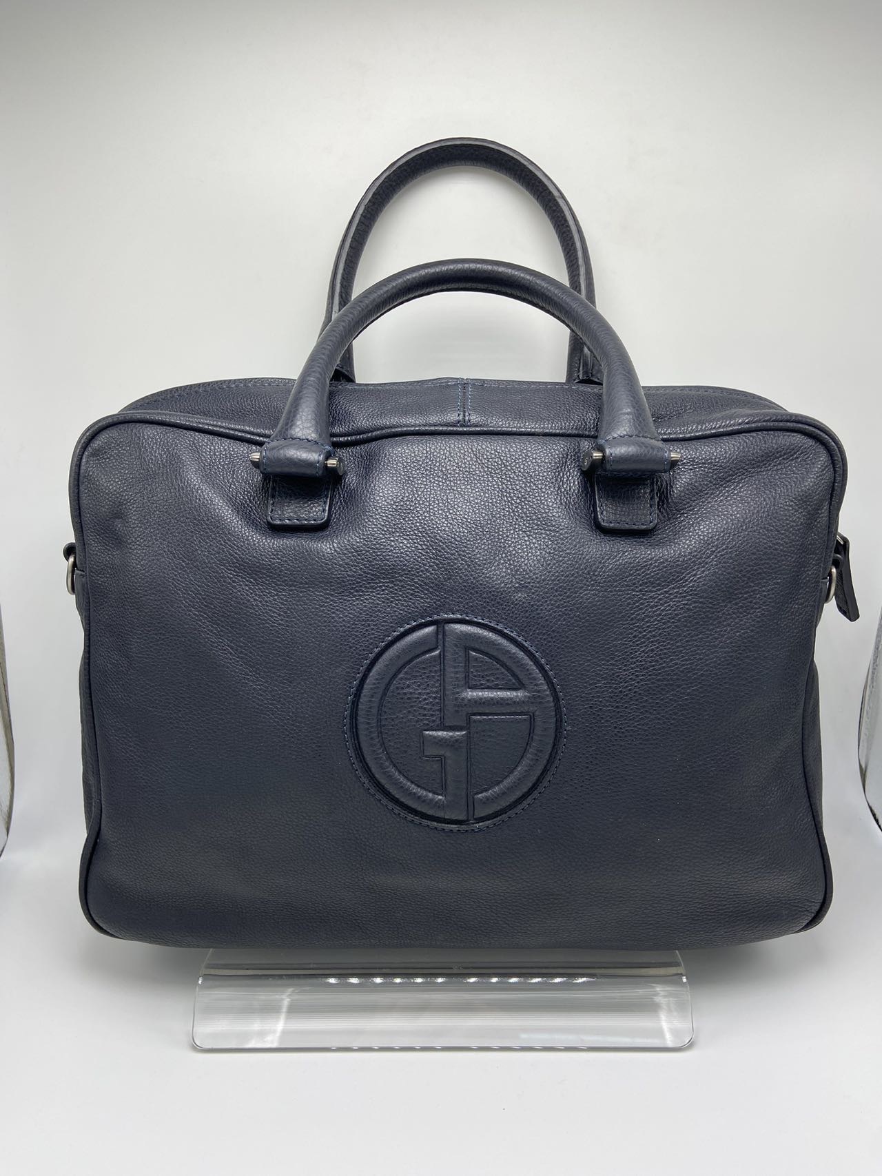 Giorgio Armani Zipper Clutch In Black