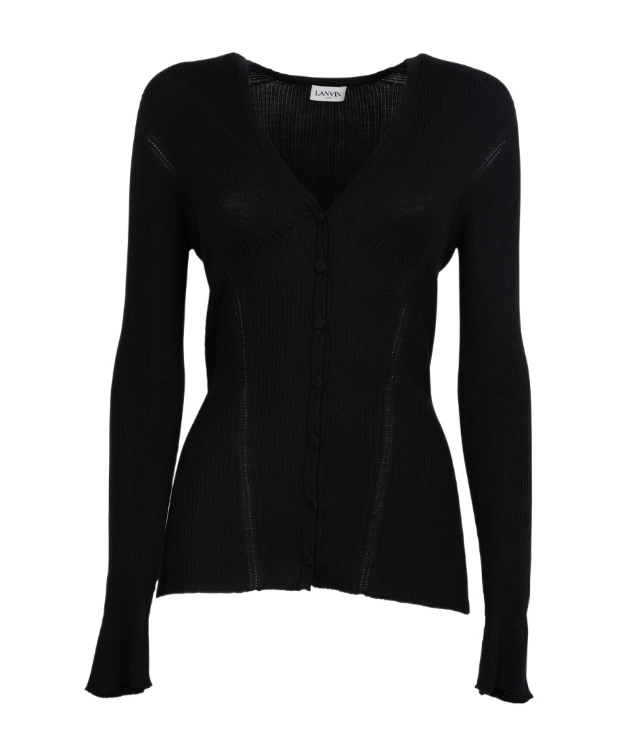 Lanvin V-neck Buttoned Cardigan In Black