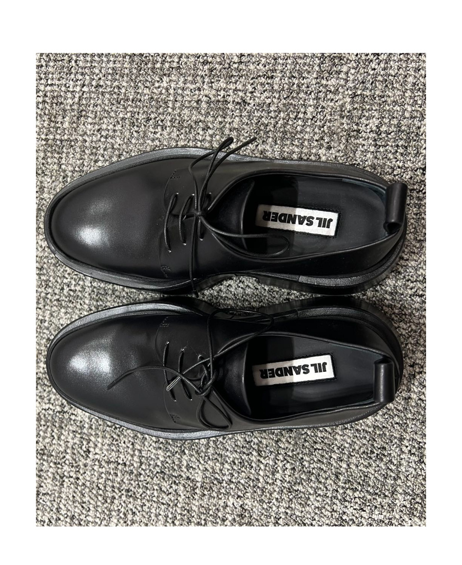 Jil Sander Tie Loose Cake Shoes With Thick Soles In Black