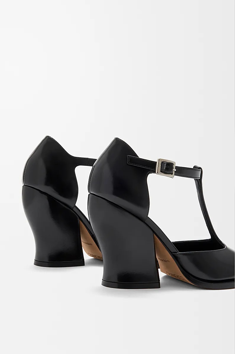 Loewe Leather Onda T-bar Pumps 90 In Black