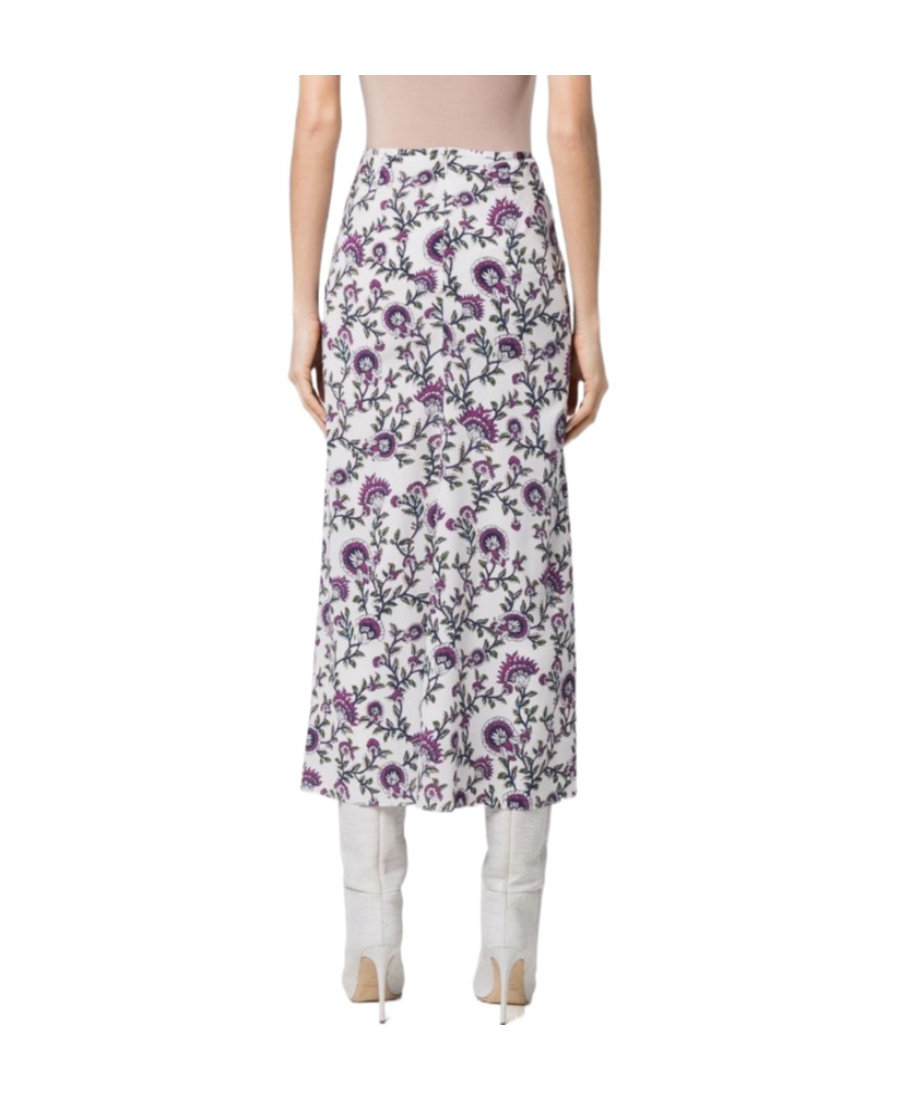 Isabel Marant Rosilia Floral-print Midi Skirt In White