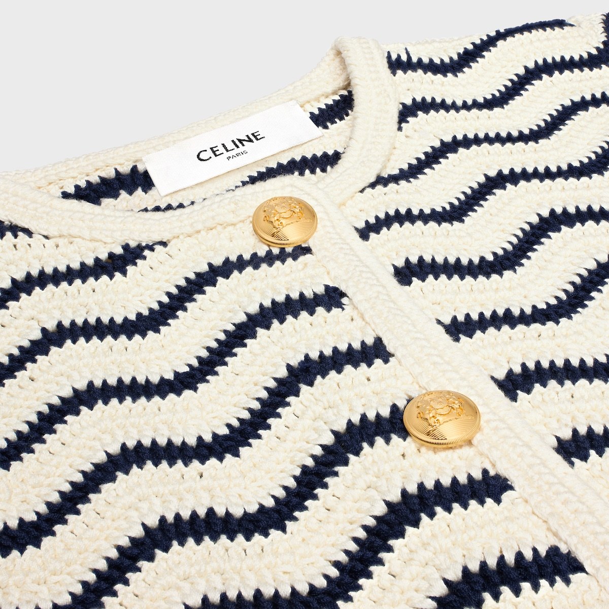 Celine Cardigan Jacket In Crochet Cotton In Multi