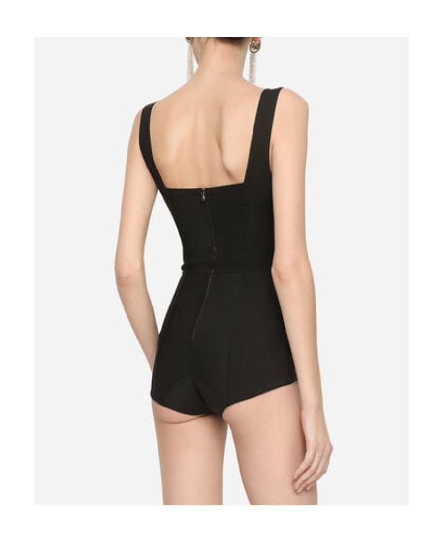 Dolce & Gabbana Dolce Gabbana Corset Zipped Bodysuit In Black