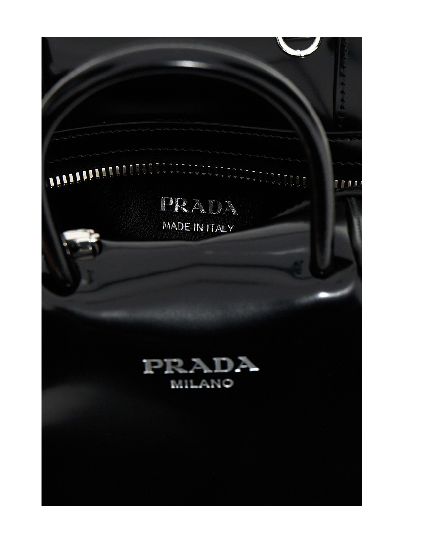 Shop Prada Logo-plaque Tote Bag In Black