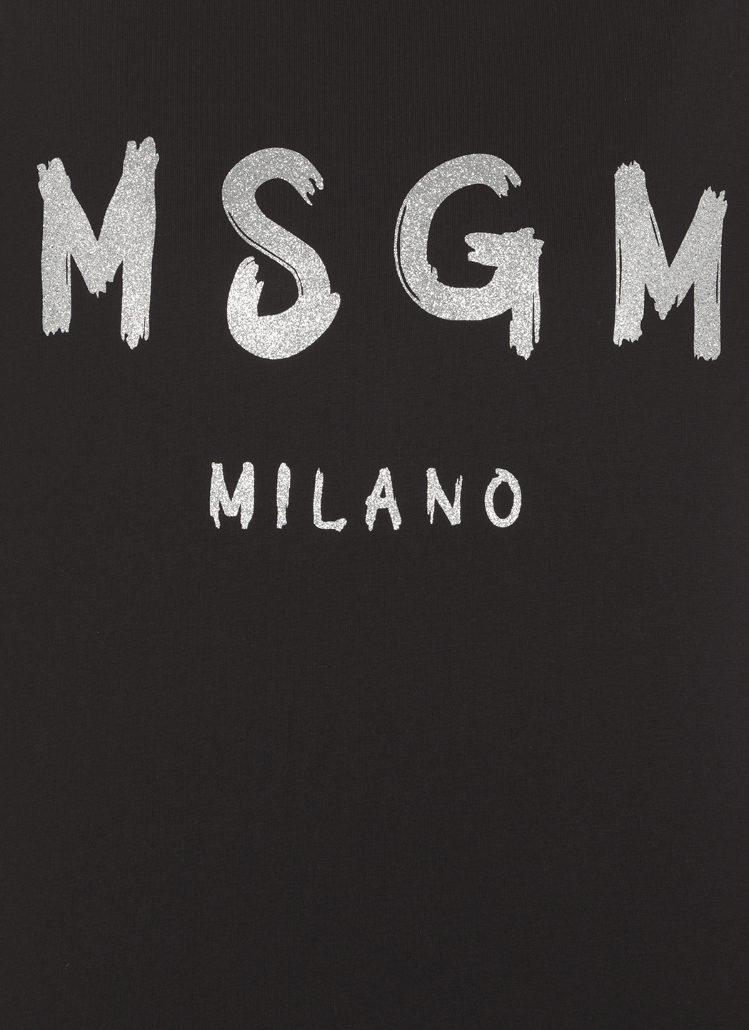 Msgm Black Printed T-shirt In Black